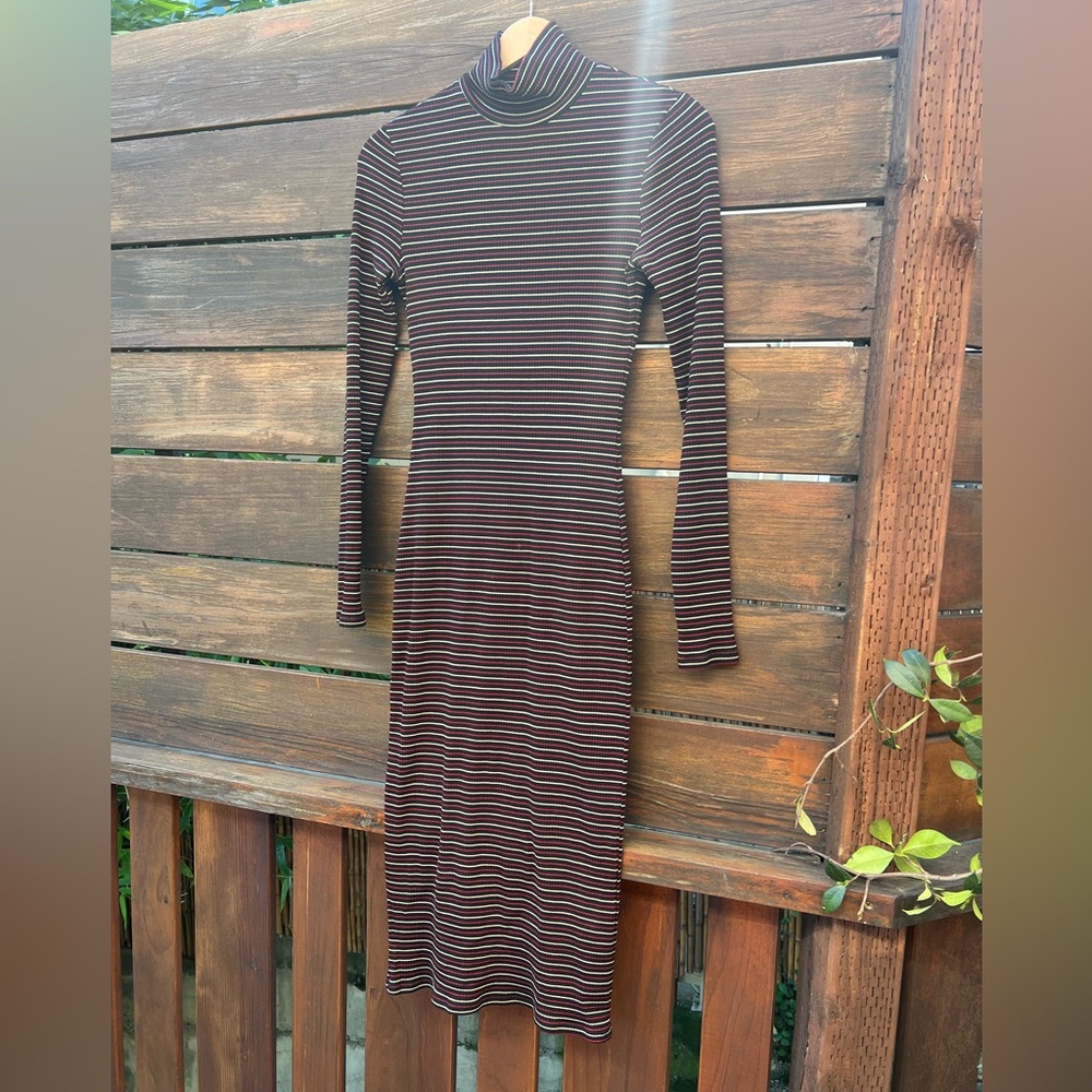 Reformation Striped Long Sleeve Dress